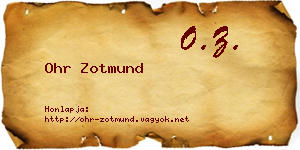 Ohr Zotmund névjegykártya
